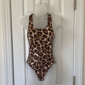 Zenana Leopard Print Tank Bodysuit